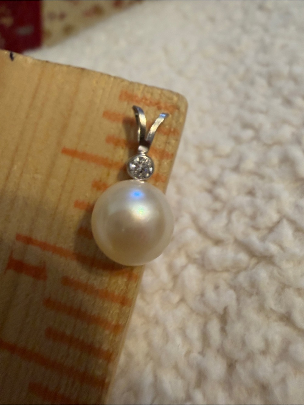 925 Pearl and CZ Drop Pendant in White